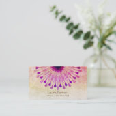 Carte De Visite Méditation d'instructeur de yoga de fleur de Lotus (Debout devant)