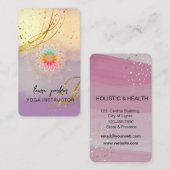 Carte De Visite Méditation d'or Mandala violet Élégant holistique (Devant / Derrière)