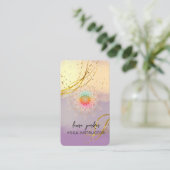 Carte De Visite Méditation d'or Mandala violet Élégant holistique (Debout devant)