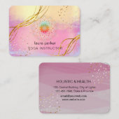 Carte De Visite Méditation d'or Mandala violet Yoga holistique (Devant / Derrière)