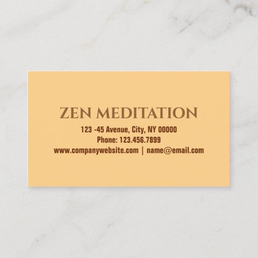 Carte De Visite Méditation du bien-être spirituel zen Instructeur (Dos)