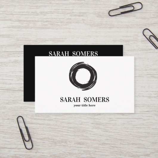 Carte De Visite Méditation du cercle zen Spirituel (Devant/Arrière en situation)