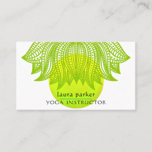 Carte De Visite Méditation du formateur de Yoga de Green Lime Lotu