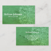 Carte De Visite Méditation du Yoga Mandala vert (Devant / Derrière)