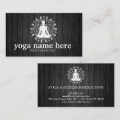 Carte De Visite Méditation Élégante Arrière - plan en bois Om Logo (Devant / Derrière)