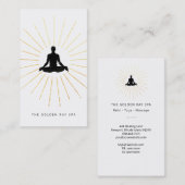 Carte De Visite *~* Méditation Gold Sun Rays Man Yoga Pose (Devant / Derrière)