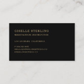 Carte De Visite Meditation Instructor (Dos)