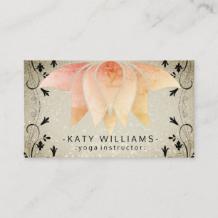 Carte De Visite Méditation Lotus Yoga Vert Bien-être holistique