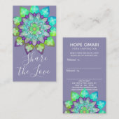Carte De Visite Méditation Mandala de fleurs en violet Référence (Devant / Derrière)