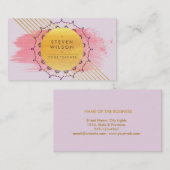 Carte De Visite Méditation Mandala de Yoga Enseignant Massage holi (Devant / Derrière)