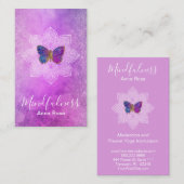 Carte De Visite ** Méditation Mindfulness Yoga Mandala Papillon (Devant / Derrière)