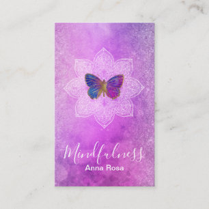 Carte De Visite ** Méditation Mindfulness Yoga Mandala Papillon