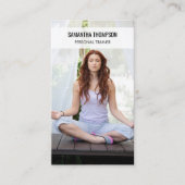 Carte De Visite Méditation moderne Wellness Fitness Photo QR Code (Devant)
