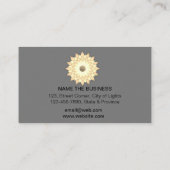 Carte De Visite Méditation noire Yoga à fleurs de lotus (Dos)