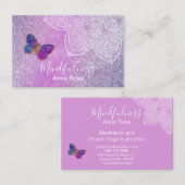 Carte De Visite *~* Méditation Papillon Mandala Reiki Yoga (Devant / Derrière)