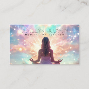 Carte De Visite Méditation pastel brillant univers connexion