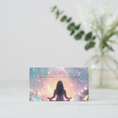 Carte De Visite Méditation pastel brillant univers pyramide (Debout devant)