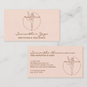 Carte De Visite Méditation Pilates de Yoga Gym rose vif (Devant / Derrière)