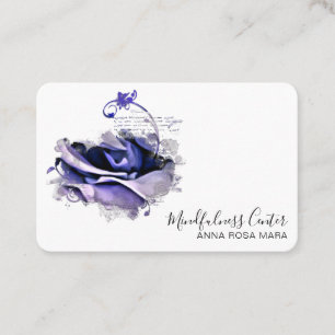 Carte De Visite *~* Méditation QR ROSE Reiki Yoga Floral Flower 