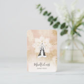 Carte De Visite *~* Méditation Reiki Femme rose QR Mandala déesse (Debout devant)