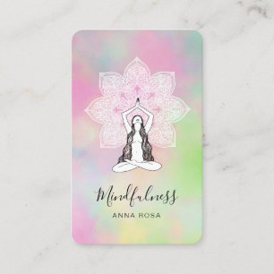 Carte De Visite *~* Méditation Reiki Logo Photo QR Mandala Goddess