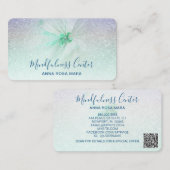 Carte De Visite *~* Méditation Reiki Yoga Fleur de Parties scintil (Devant / Derrière)
