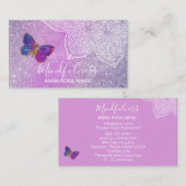 Carte De Visite *~* Méditation Reiki Yoga Mandala Papillon (Devant / Derrière)