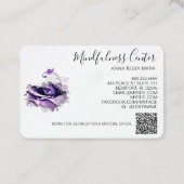 Carte De Visite *~* Méditation ROSE QR Reiki Yoga Floral Flower (Dos)