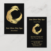 Carte De Visite *~* Méditation Spa Reiki Abstrait pour brosse d'or (Devant / Derrière)