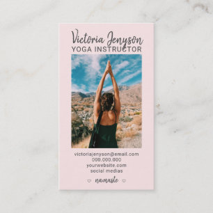 Carte De Visite Méditation spirituelle moderne photo yoga blush