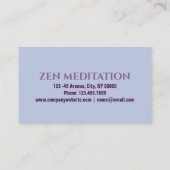 Carte De Visite Méditation Thérapie Massage Zen Instructeur de Yog (Dos)