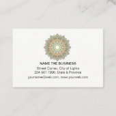 Carte De Visite Méditation verte de yoga de mandala de Lotus (Dos)