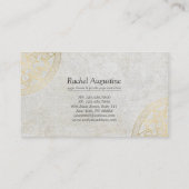 Carte De Visite Méditation Yoga Instructeur Blue Gold Foil Mandala (Dos)