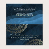 Carte De Visite Méditation Yoga Instructeur Blue Gold Mandala Prix (Extérieur déplié)