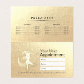 Carte De Visite Méditation Yoga Instructeur Blue Gold Mandala Prix (Intérieur déplié)