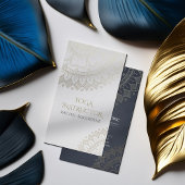 Carte De Visite Méditation Yoga Instructeur Chic White Gold Mandal