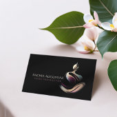 Carte De Visite Méditation Yoga Instructeur Lotus Pose Brush Strok