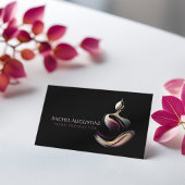 Carte De Visite Méditation Yoga Instructeur Lotus Pose Brush Strok