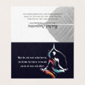 Carte De Visite Méditation Yoga Instructeur Lotus Pose Brush Strok (Extérieur déplié)