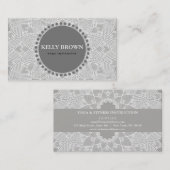 Carte De Visite Méditation Yoga Instructeur Mandala Turquoise (Devant / Derrière)