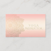 Carte De Visite Méditation YOGA Instructeur Rose chic Gold Mandala (Devant)