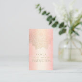 Carte De Visite Méditation YOGA Instructeur Rose chic Gold Mandala (Debout devant)