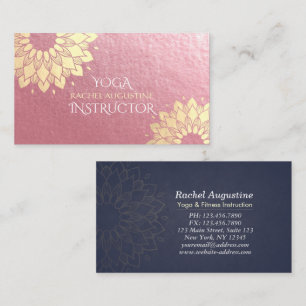 Carte De Visite Méditation Yoga Instructeur Rose Gold Mandala Lotu
