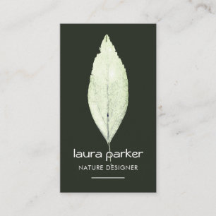 Carte De Visite Méditation Yoga Nature Sèche Feuille Verte Massage