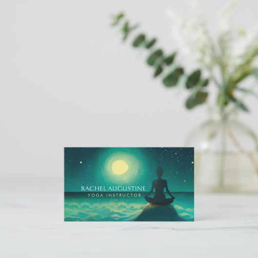 Carte De Visite Méditation Yoga Poche sur Pleine lune Rock Stars N (Debout devant)