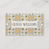 Carte De Visite Mediterranean Lemon Tile Italian Coastal Design (Devant)