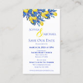 Carte De Visite Méditerranéen- Citrons- Mariage-Enregistrer la dat (Devant)