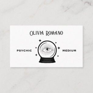 Carte De Visite Médium psychologique minimaliste noir blanc mystiq