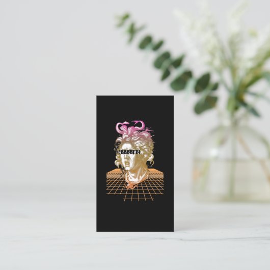Carte De Visite Medusa Vaporwave Esthétique Ancienne Statue grecqu (Debout devant)