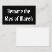 Carte De Visite Méfiez-vous des Ides de mars (Devant / Derrière)